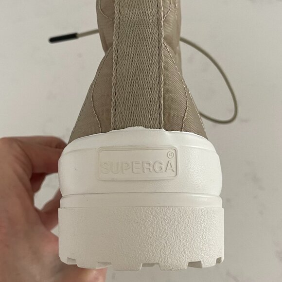 Superga Super 2644 Alpina Quilted Nylon Lace Up Boots Grey Fossil-F Sz 7.5-8.5W - Picture 5 of 16